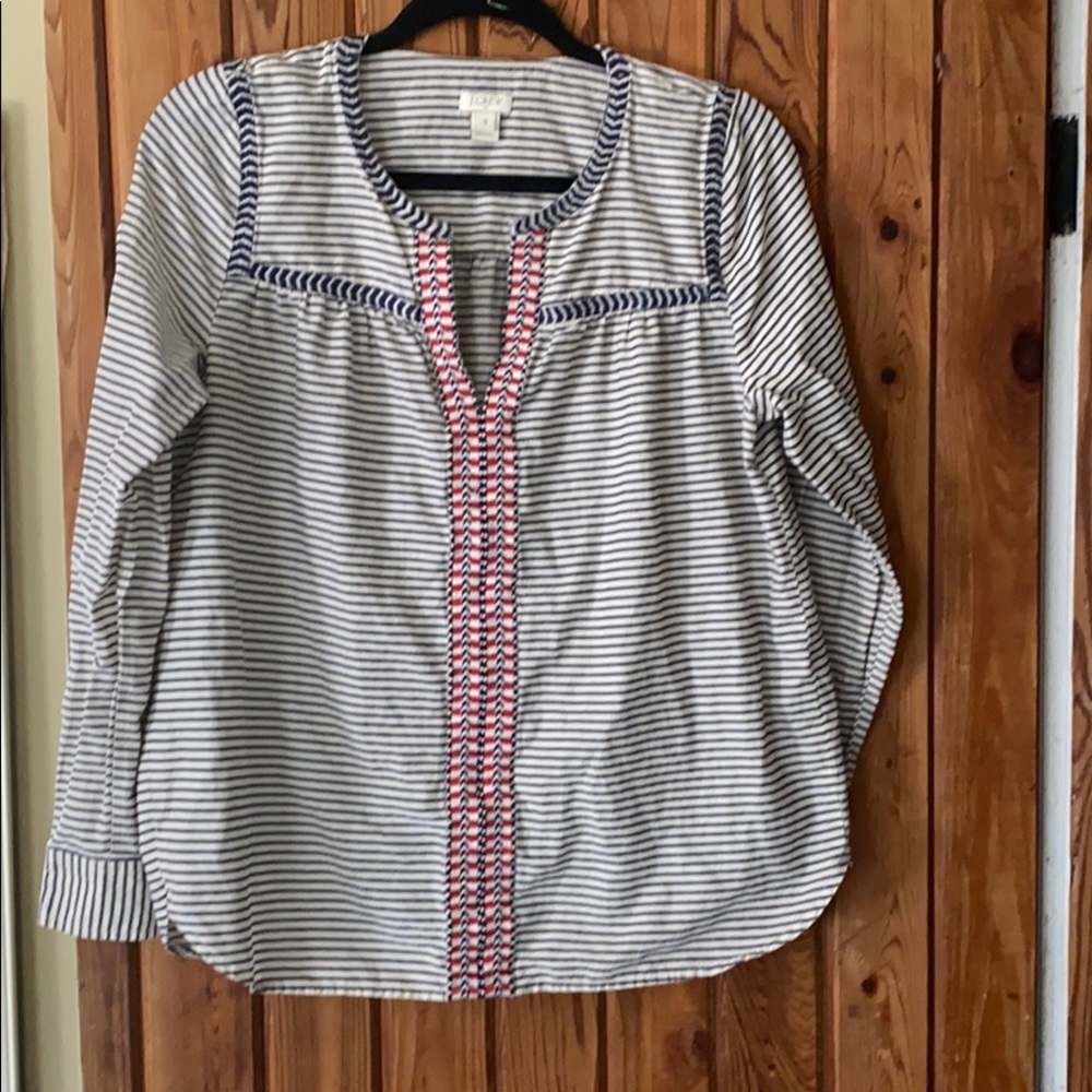 Adorable J. Crew Tunic with Embroidered Trim Sz. S